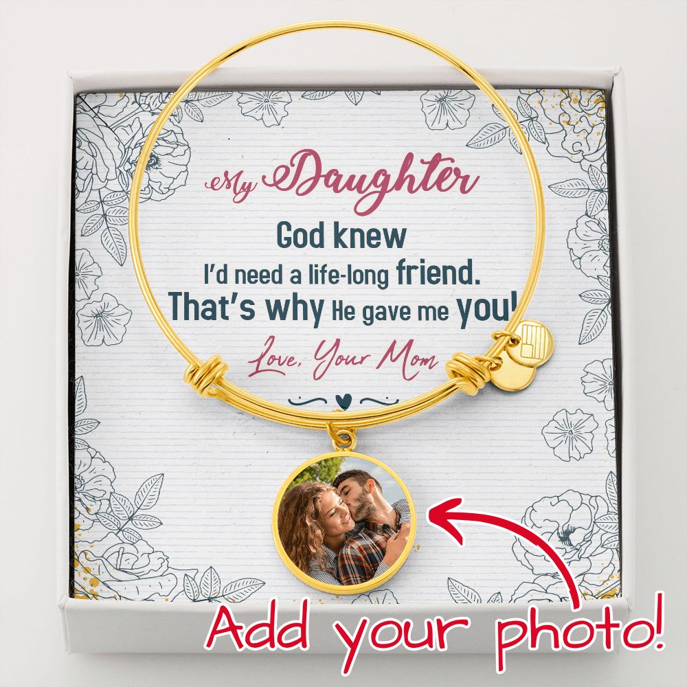 Personalized Daughter Bangle Bracelet - Carbone's Marketplace