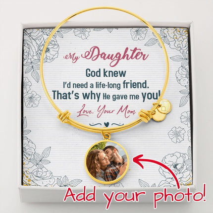 Personalized Daughter Bangle Bracelet - Carbone's Marketplace