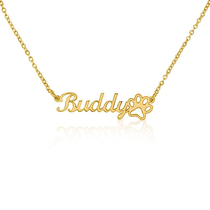 Personalized Paw Print Name Necklace - Carbone's Marketplace