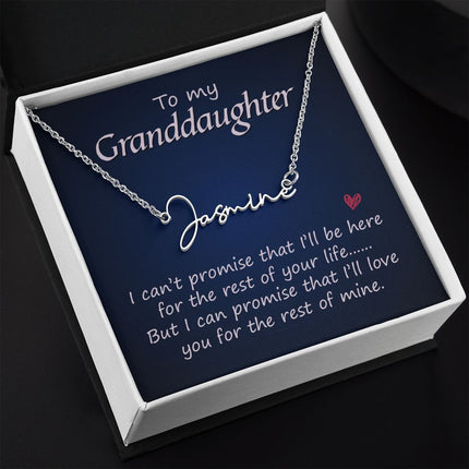 Personalized Signature Necklace to Granddaughter - Carbone's Marketplace