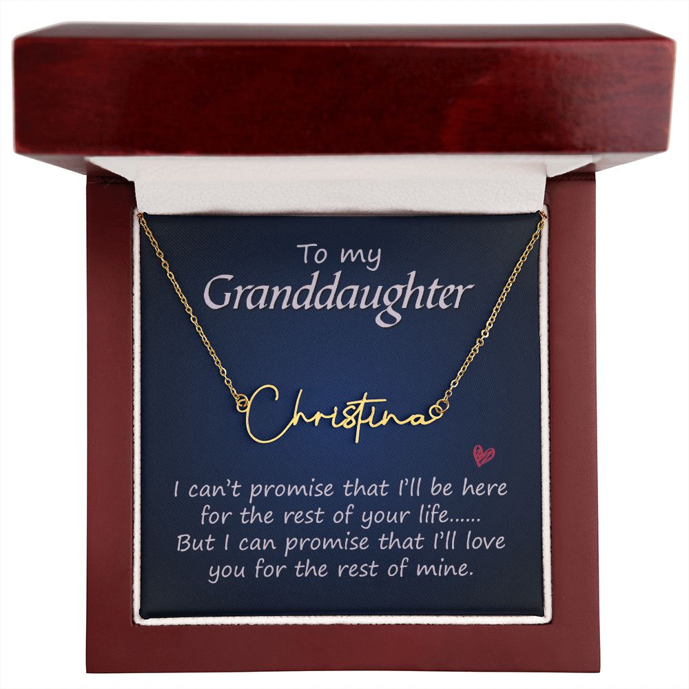 Personalized Signature Necklace to Granddaughter - Carbone's Marketplace