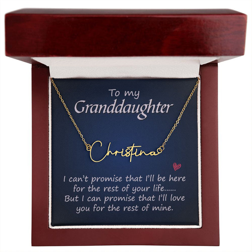 Personalized Signature Necklace to Granddaughter - Carbone's Marketplace