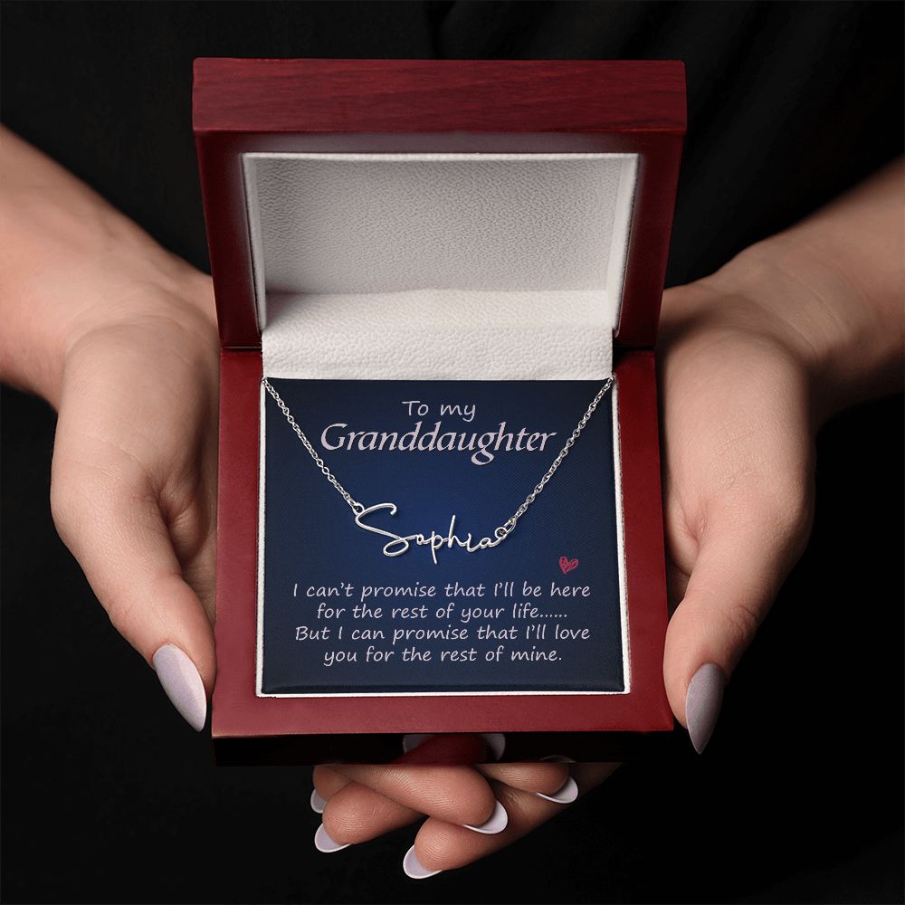 Personalized Signature Necklace to Granddaughter - Carbone's Marketplace