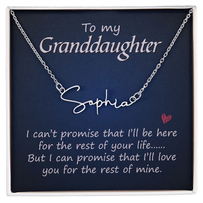 Personalized Signature Necklace to Granddaughter - Carbone's Marketplace