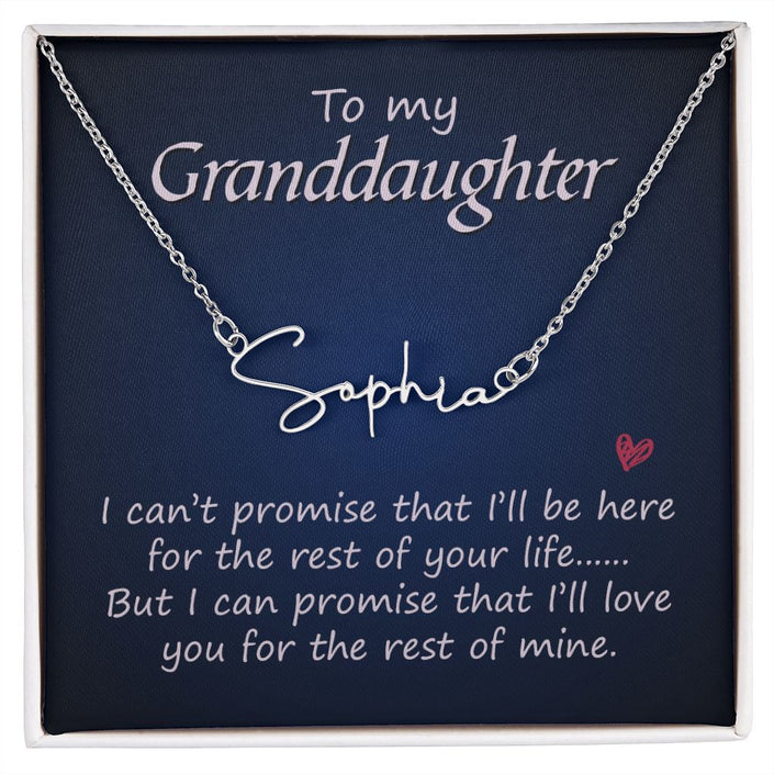 Personalized Signature Necklace to Granddaughter - Carbone's Marketplace