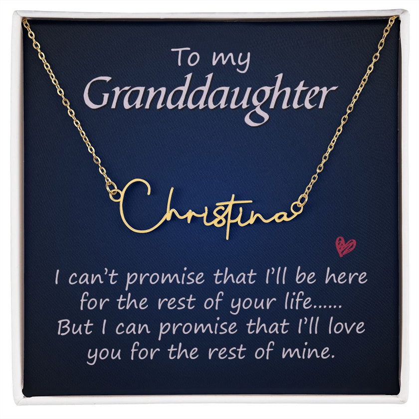 Personalized Signature Necklace to Granddaughter - Carbone's Marketplace