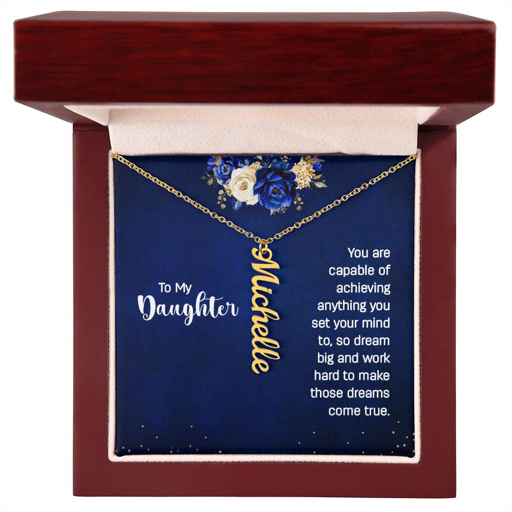 Personalized Vertical Name Necklace for Daughter - Carbone's Marketplace