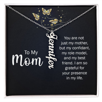 Personalized Vertical Name Necklace for Mom - Carbone's Marketplace