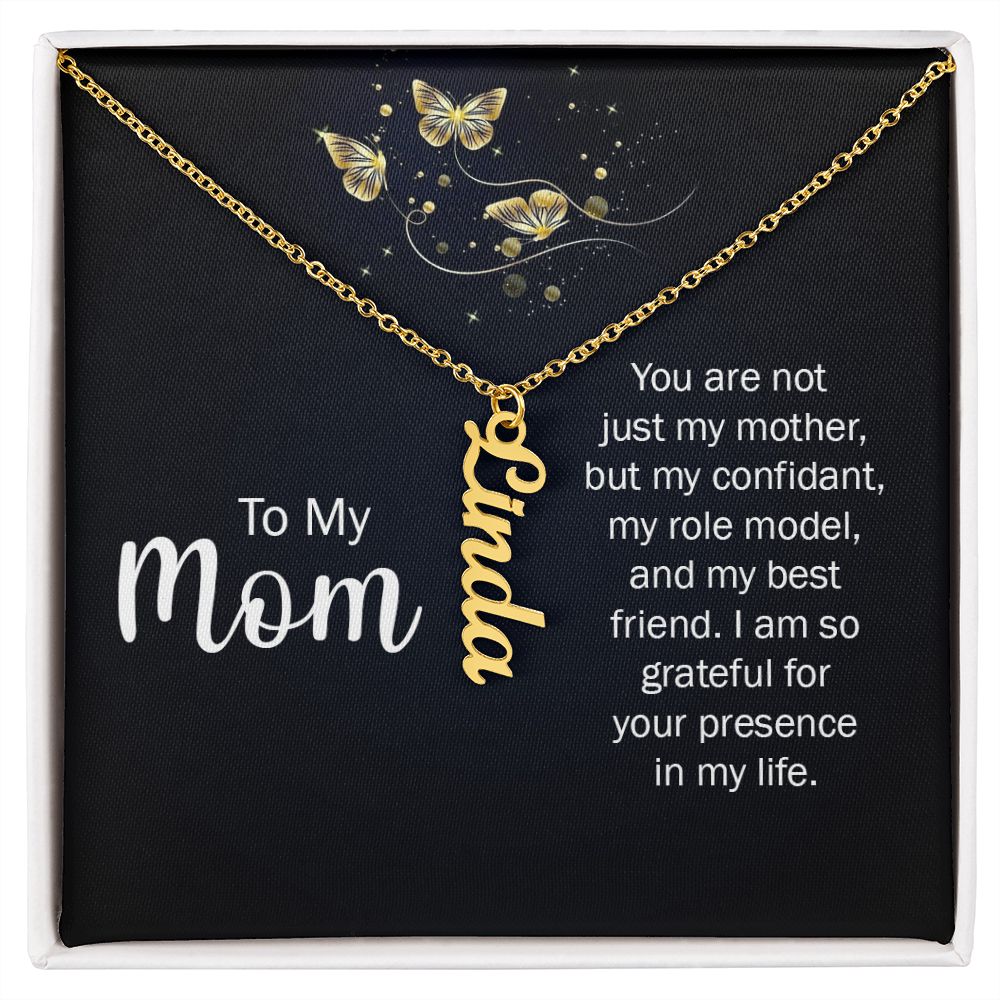 Personalized Vertical Name Necklace for Mom - Carbone's Marketplace