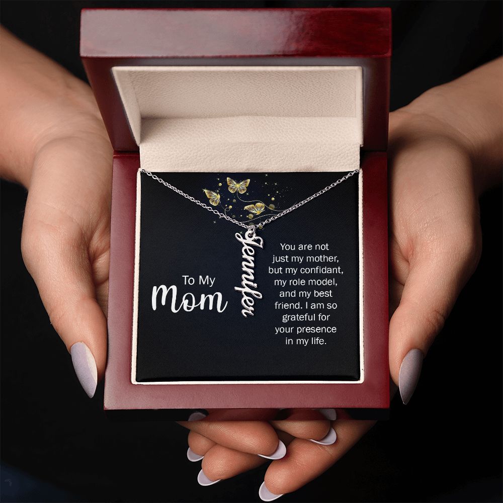 Personalized Vertical Name Necklace for Mom - Carbone's Marketplace