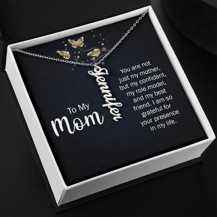 Personalized Vertical Name Necklace for Mom - Carbone's Marketplace