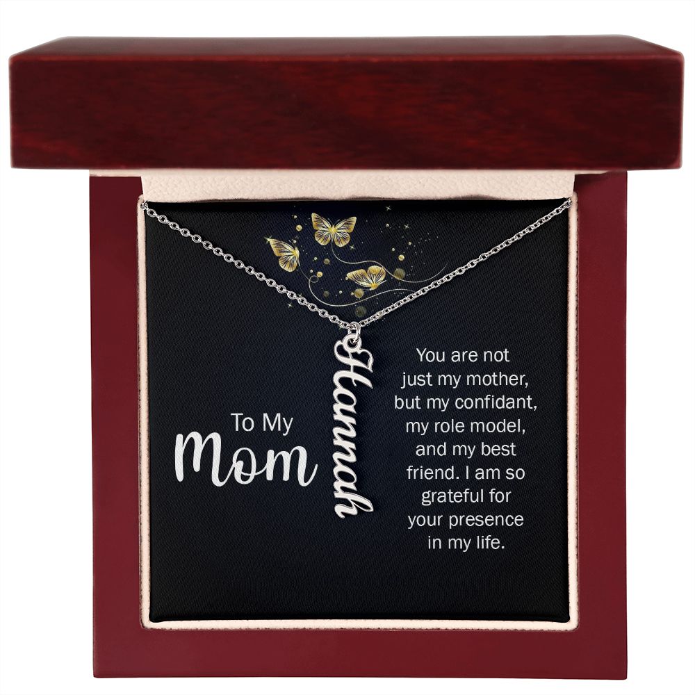 Personalized Vertical Name Necklace for Mom - Carbone's Marketplace