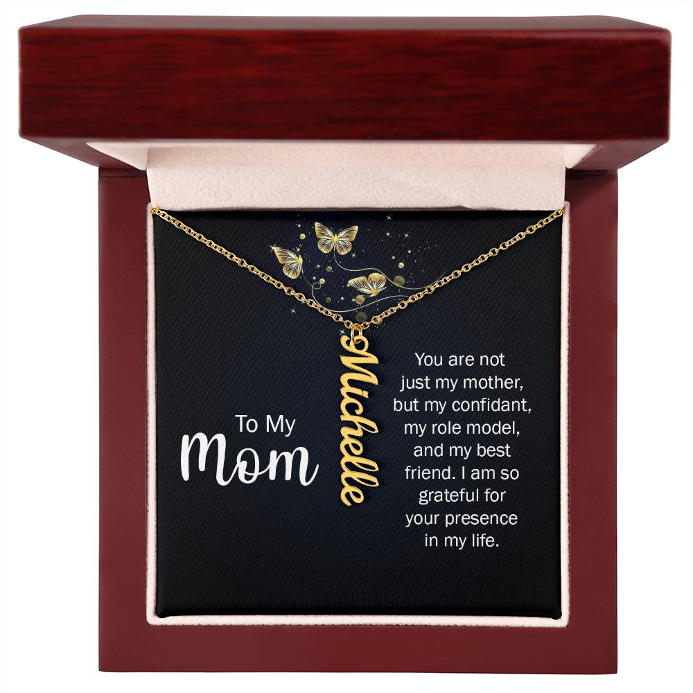 Personalized Vertical Name Necklace for Mom - Carbone's Marketplace