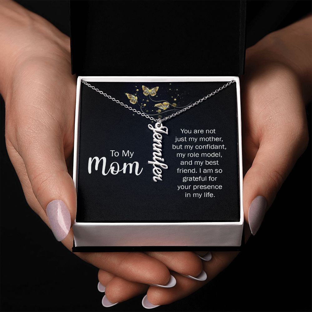 Personalized Vertical Name Necklace for Mom - Carbone's Marketplace