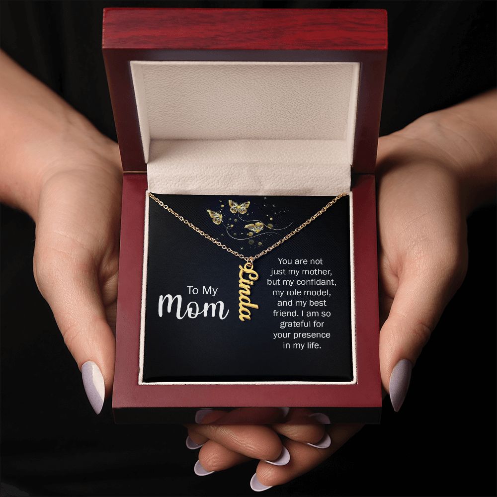 Personalized Vertical Name Necklace for Mom - Carbone's Marketplace