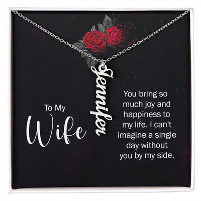 Personalized Vertical Name Necklace for Wife - Carbone's Marketplace