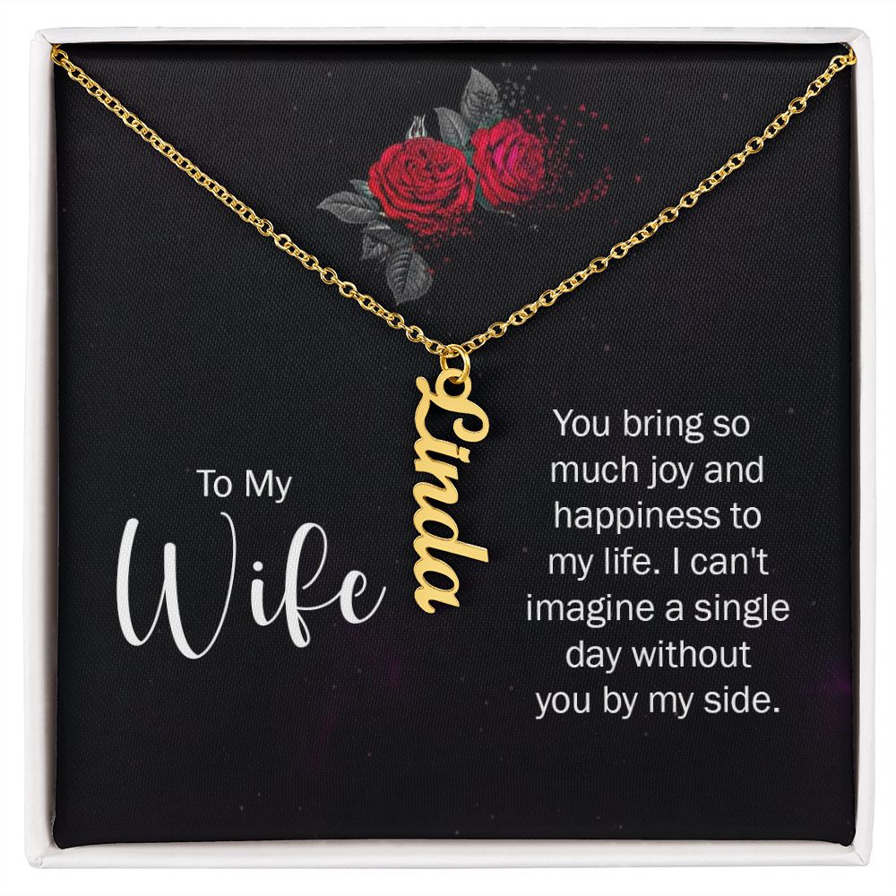 Personalized Vertical Name Necklace for Wife - Carbone's Marketplace