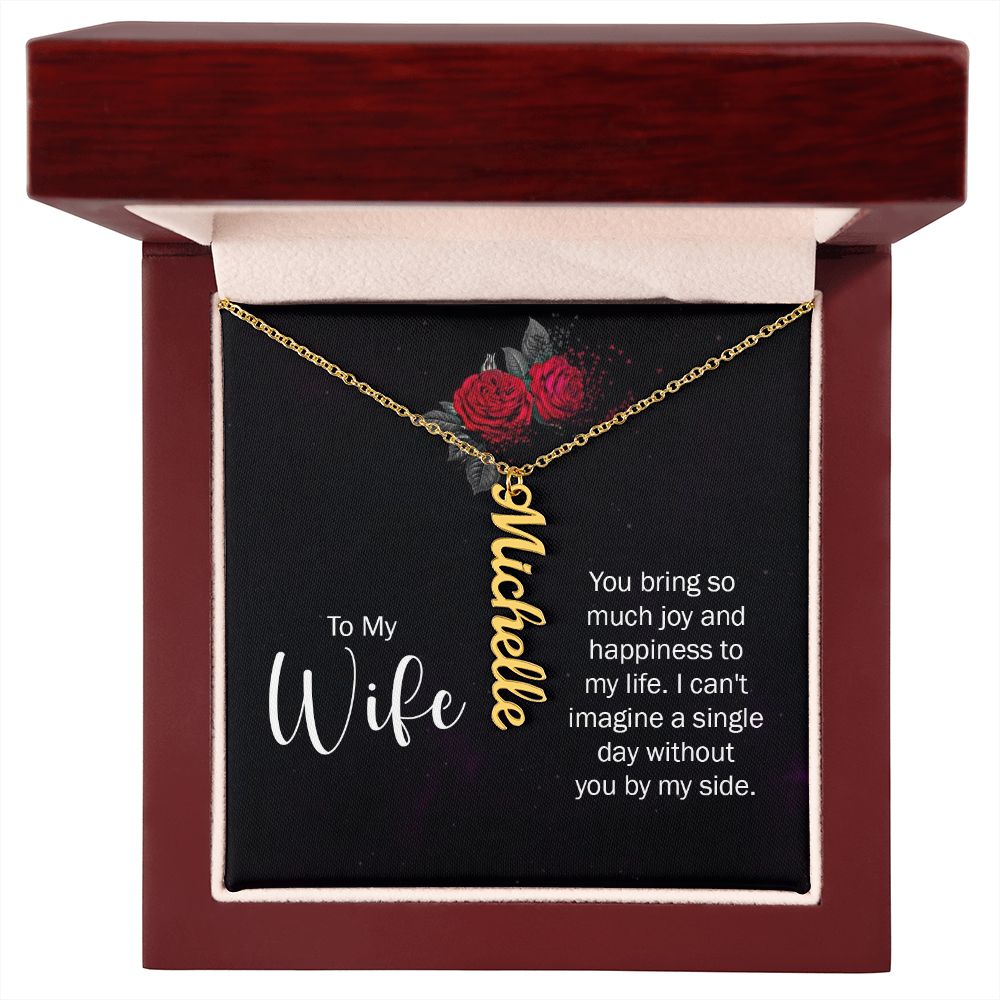 Personalized Vertical Name Necklace for Wife - Carbone's Marketplace