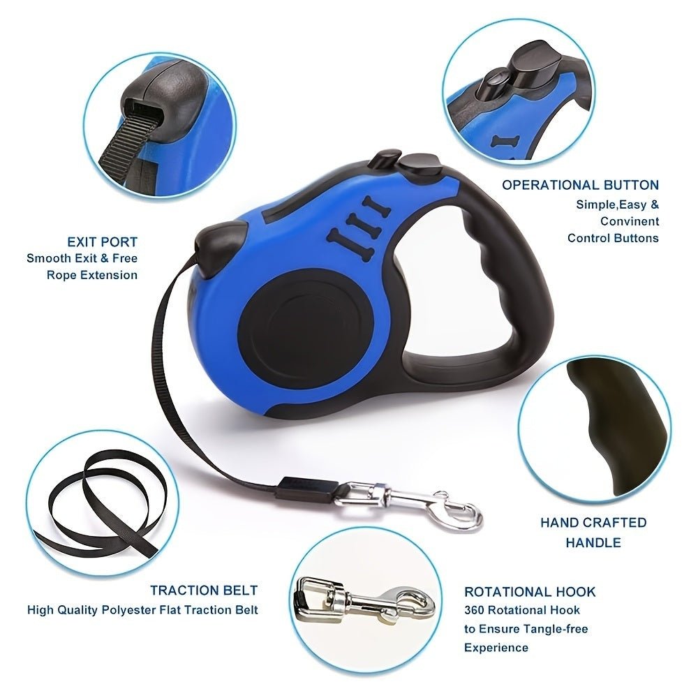Pet Leash For Dog & Cat; Retractable Dog Leash Automatic Telescopic Tractor Dog Rope For Outdoors; dog leash - Carbone's Marketplace