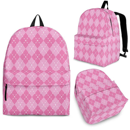 Pink Argyle Backpack - Carbone's Marketplace