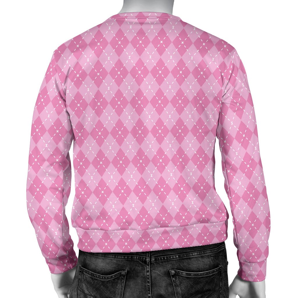 Pink Argyle Men's Sweater - Carbone's Marketplace