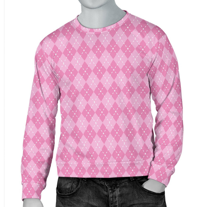 Pink Argyle Men's Sweater - Carbone's Marketplace