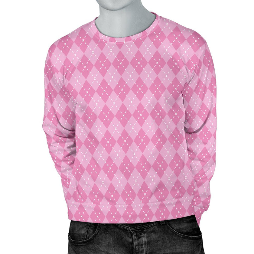 Pink Argyle Men's Sweater - Carbone's Marketplace