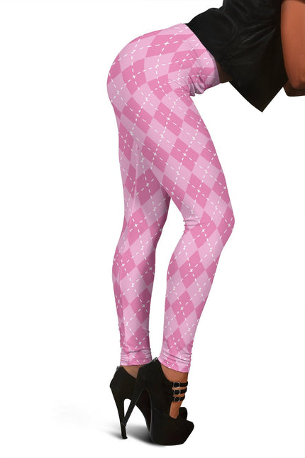 Pink Argyle Women's Leggings - Carbone's Marketplace