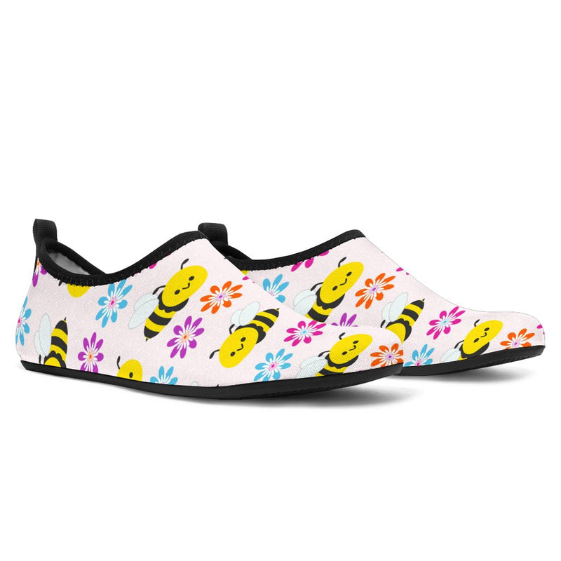 Pink & Blue Bee Design Aqua Shoes - Carbone&