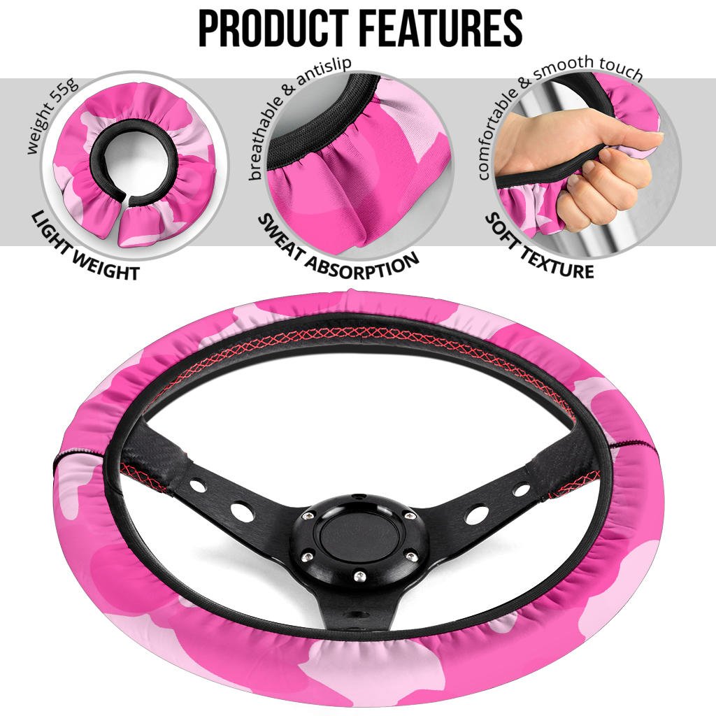 Pink Camouflage Steering Wheel Cover - Carbone's Marketplace