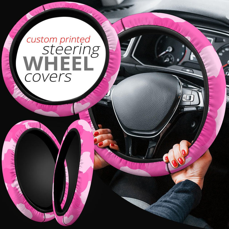 Pink Camouflage Steering Wheel Cover - Carbone&