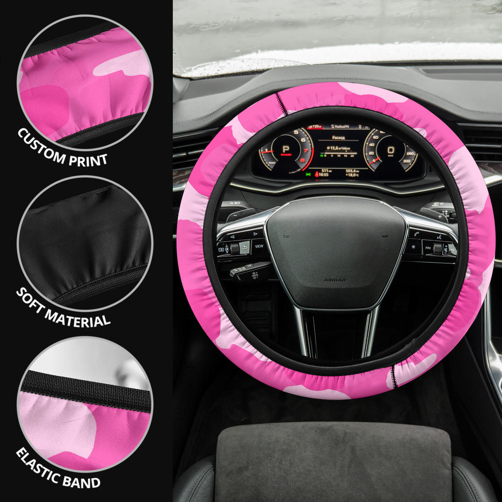 Pink Camouflage Steering Wheel Cover - Carbone's Marketplace