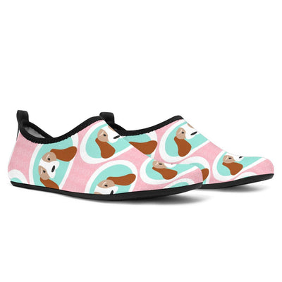 Pink & Green Bassett Hound Aqua Shoes - Carbone's Marketplace