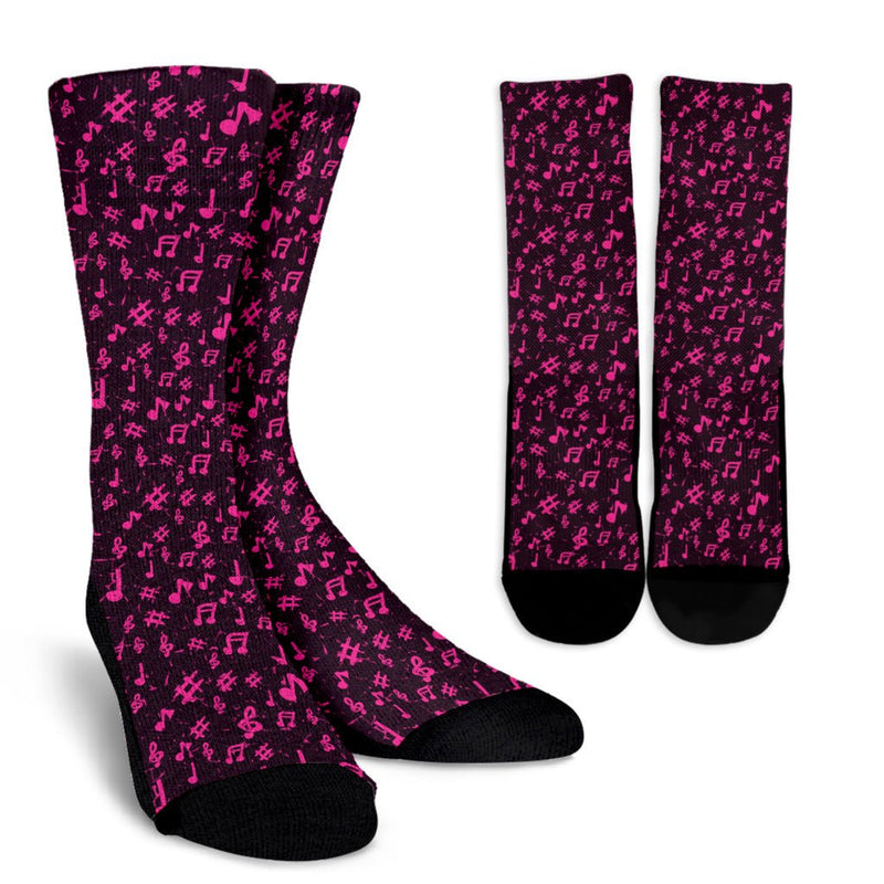 Pink Music Crew Socks - Carbone&