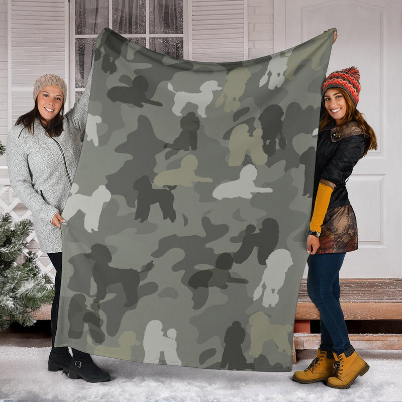 Poodle Camo Blanket - Carbone&