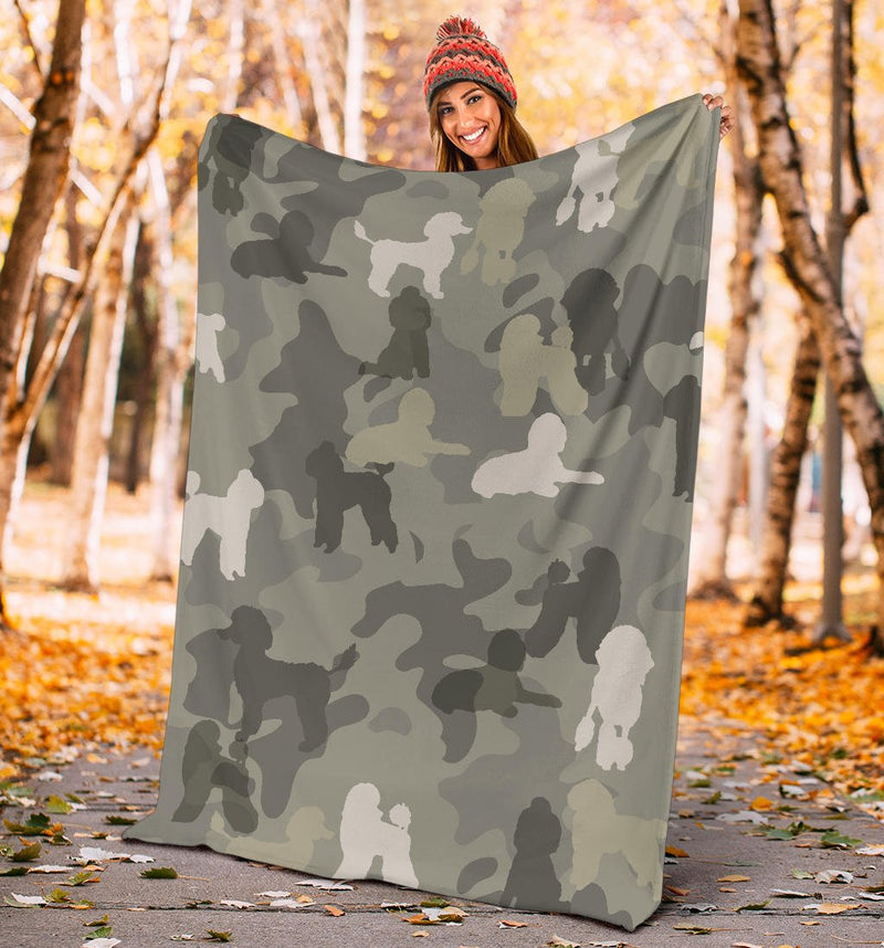 Poodle Camo Blanket - Carbone&