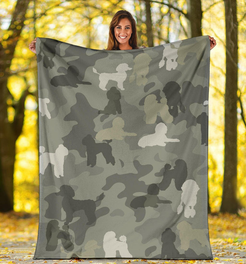 Poodle Camo Blanket - Carbone&