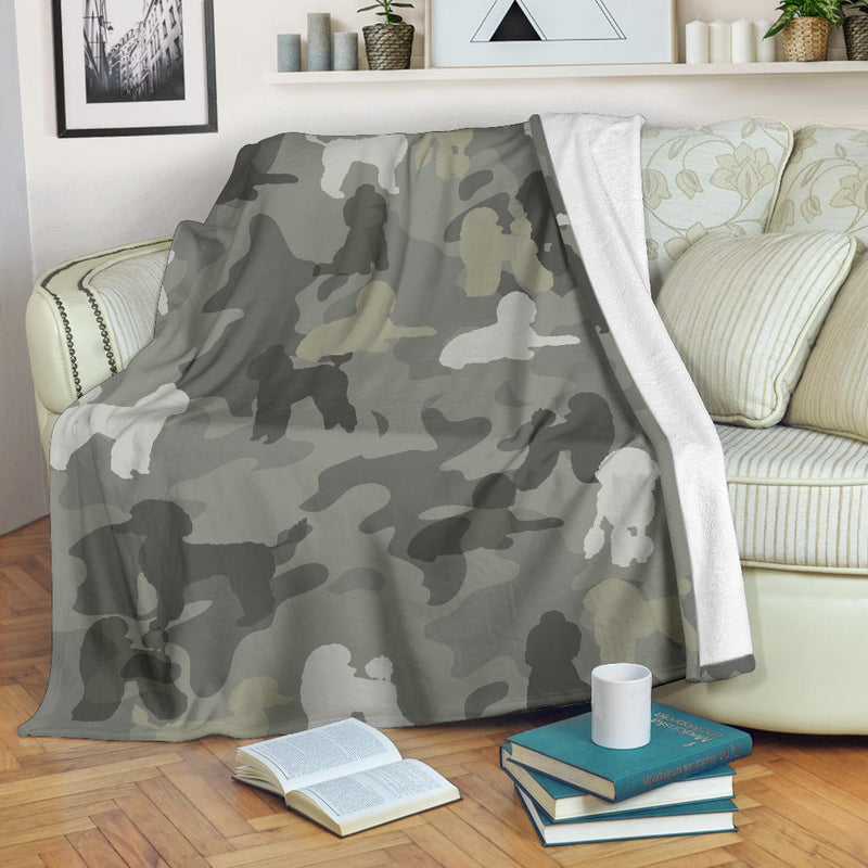 Poodle Camo Blanket - Carbone&