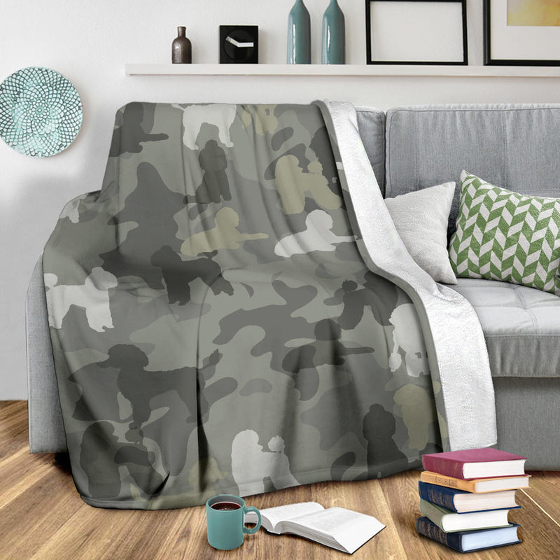 Poodle Camo Blanket - Carbone&