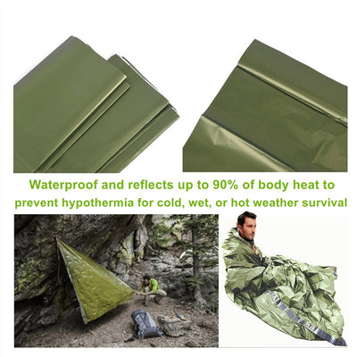 Portable Lightweight Emergency Sleeping Bag, Blanket, Tent - Thermal Bivy Sack For Camping, Hiking, And Outdoor Activities - Windproof And Waterproof Blanket For Survival - Carbone's Marketplace
