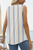 Printed Square Neck Curved Hem Tank - Carbone's Marketplace