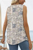 Printed Square Neck Curved Hem Tank - Carbone's Marketplace