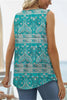 Printed Square Neck Curved Hem Tank - Carbone's Marketplace