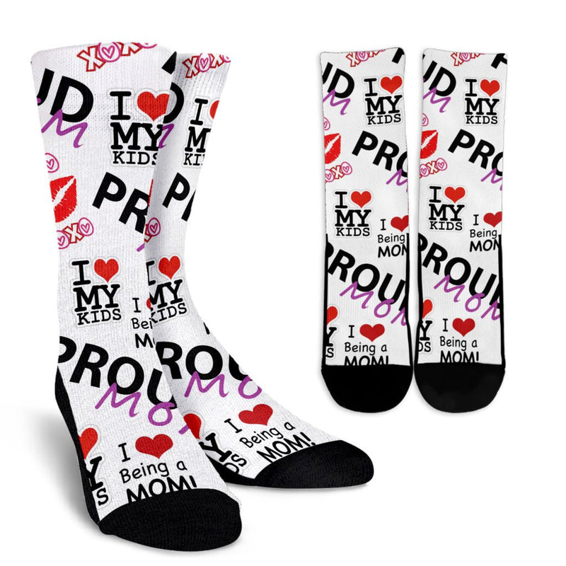 Proud Mom Crew Socks - Carbone&