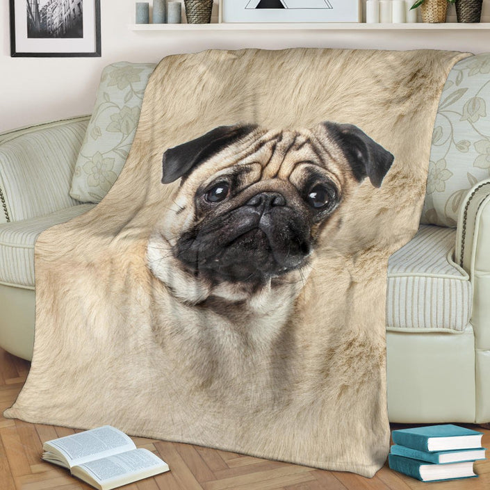 Pug Face Hair Blanket - Carbone's Marketplace