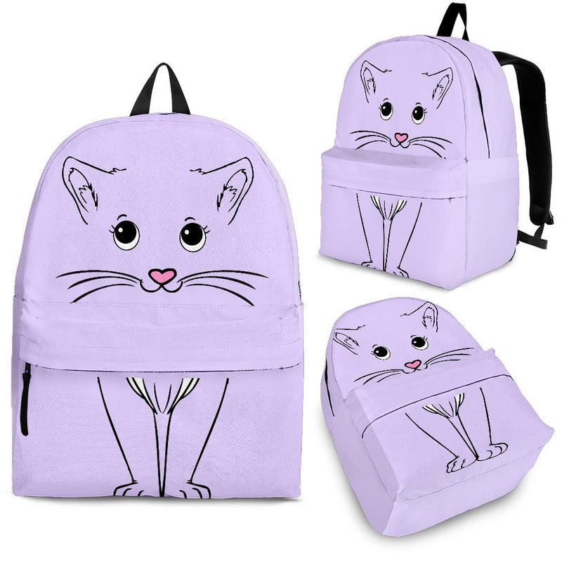 Purple Cute Cat Backpack - Carbone&