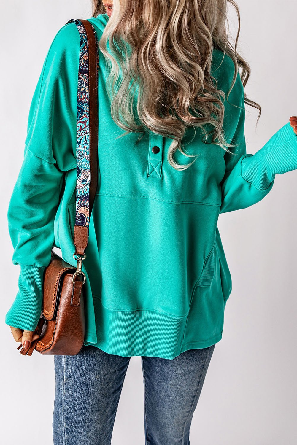 Quarter-Snap Dropped Shoulder Hoodie - Carbone's Marketplace