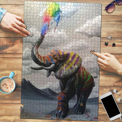Rainbow Elephant Jigsaw Puzzle - Carbone's Marketplace