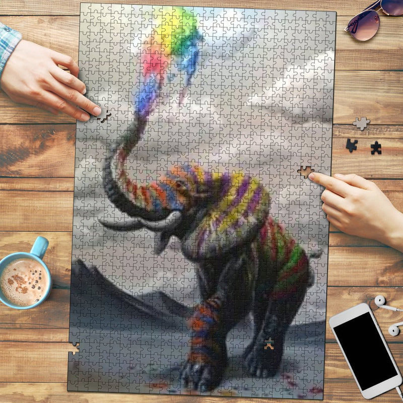 Rainbow Elephant Jigsaw Puzzle - Carbone&