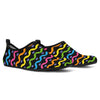 Rainbow Wavy Lined Aqua Shoes - Carbone's Marketplace